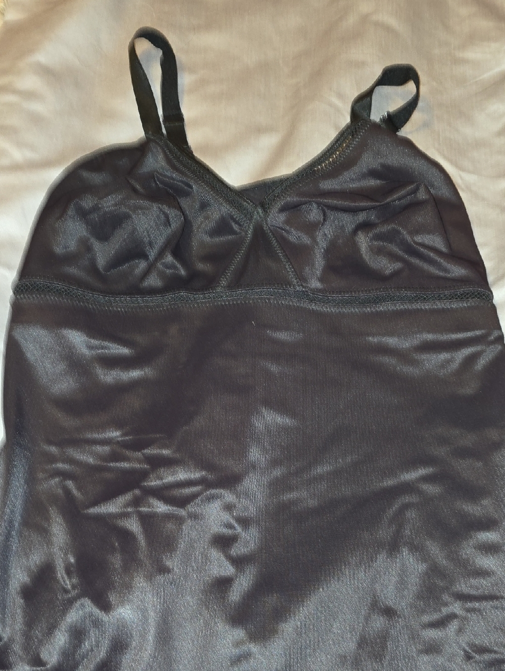 NWOT Ruby Ribbon Black Satin Siren Camisole with Adjustable Straps